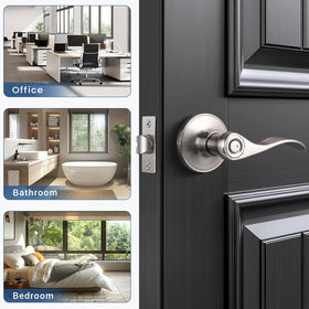 Knobonly adjustable backset door lever fits 60 mm or 70 mm backset.