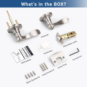 Knobonly reversible door lever works on right- or left-handed doors.