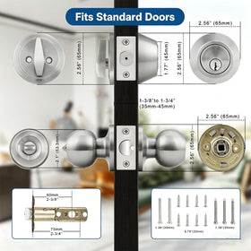 Knobonly door knob suitable for left or right handed doors.