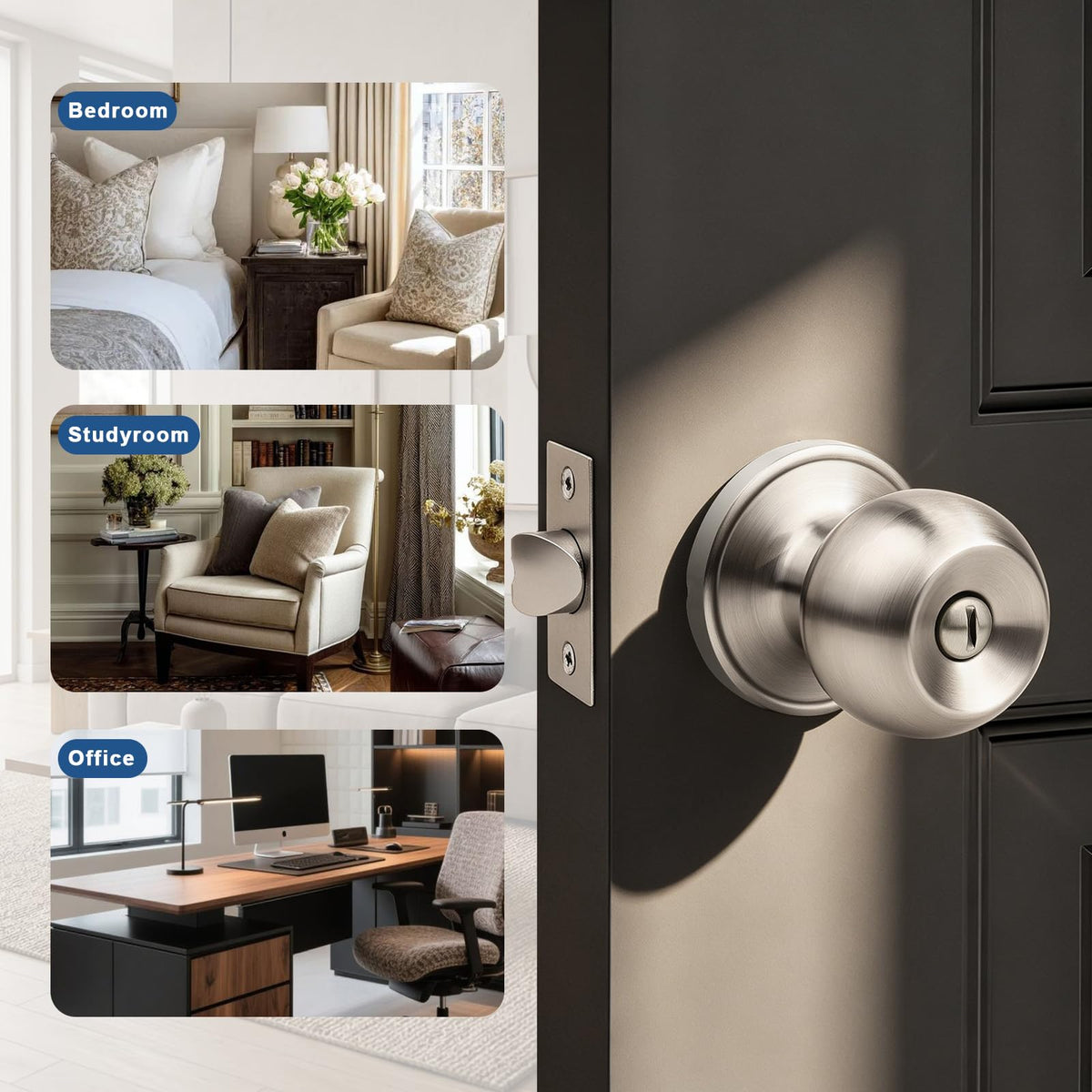 Knobonly stainless steel construction highlights anti-rust durability for years of use.