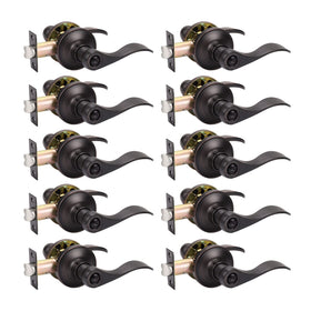 KNOBWELL oil rubbed bronze wave handle angle view for interior doors
