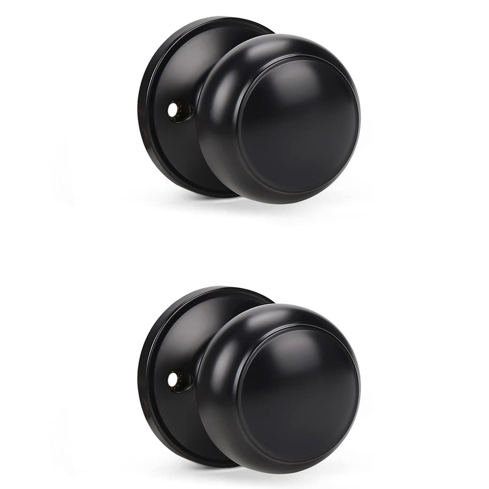 KNOBWELL 2-pack black closet knobs with a dummy design for easy pantry door access