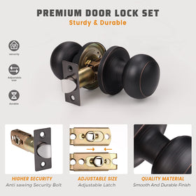 KNOBWELL latch area close-up showing adjustable backset compatibility
