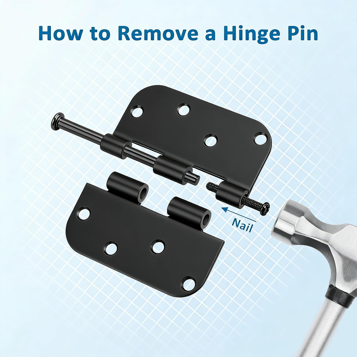 KNOBWELL 4x4 matte black hinges for exterior doors ideal for outdoor use.