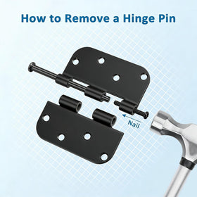 KNOBWELL 4x4 matte black hinges for exterior doors ideal for outdoor use.