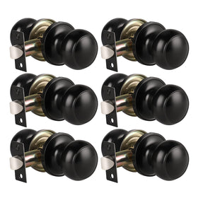 KNOBWELL 6-pack matte black door knobs for easy hallway access