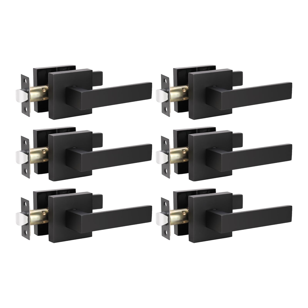 KNOBWELL 6-pack matte black interior door handles on-door setup for easy access