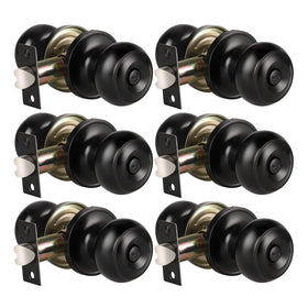 KNOBWELL 6-pack matte black privacy knobs for interior doors with easy privacy control