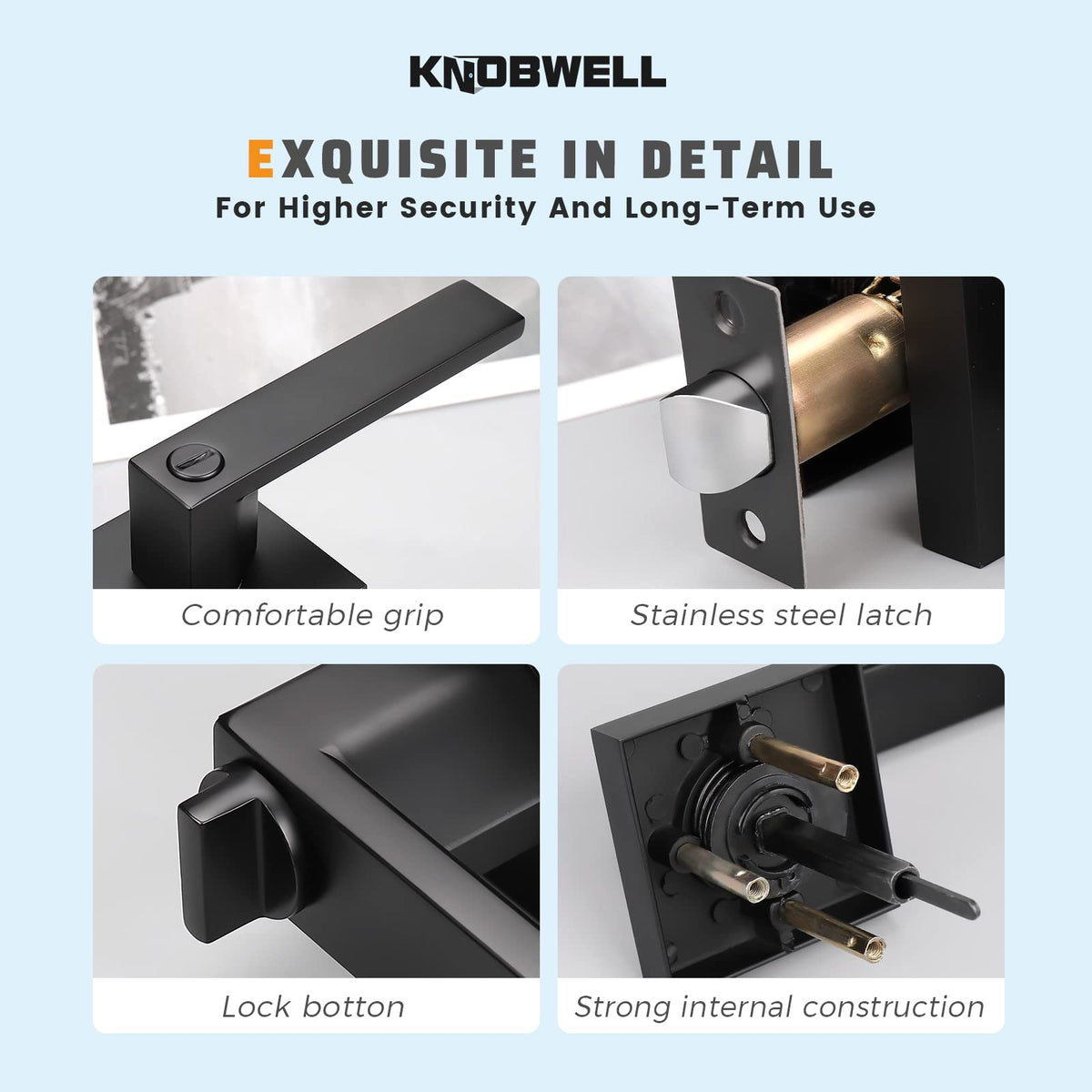 KNOBWELL easy-install leverset for quick DIY door upgrades.