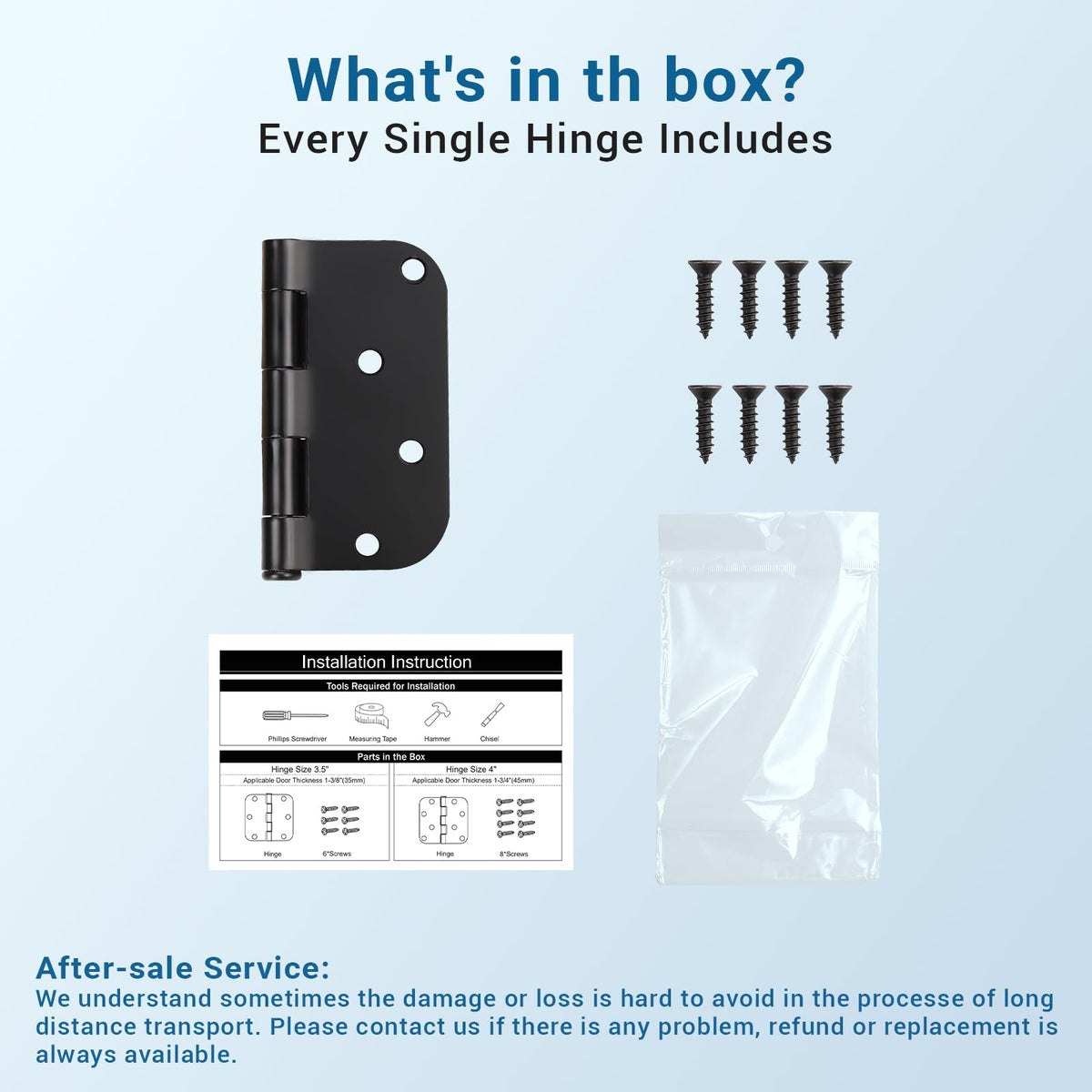KNOBWELL exterior matte black hinges durable metal designed for outdoor use.