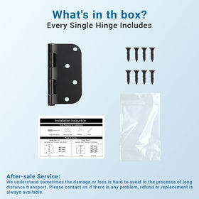 KNOBWELL exterior matte black hinges durable metal designed for outdoor use.