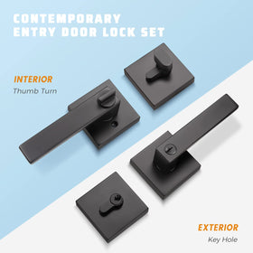 KNOBWELL matte black deadbolt provides exterior key entry for added control.