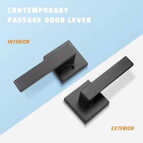 KNOBWELL matte black door handle lever closeup showing durable finish