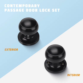 KNOBWELL matte black door knob closeup showing durable finish