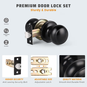 KNOBWELL non-locking passage knob for closets and offices