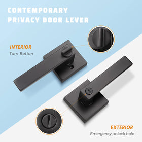 KNOBWELL privacy lever with inside lock and outside release for bedrooms.