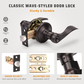 KNOBWELL reversible door handle suited for left or right-handed doors.
