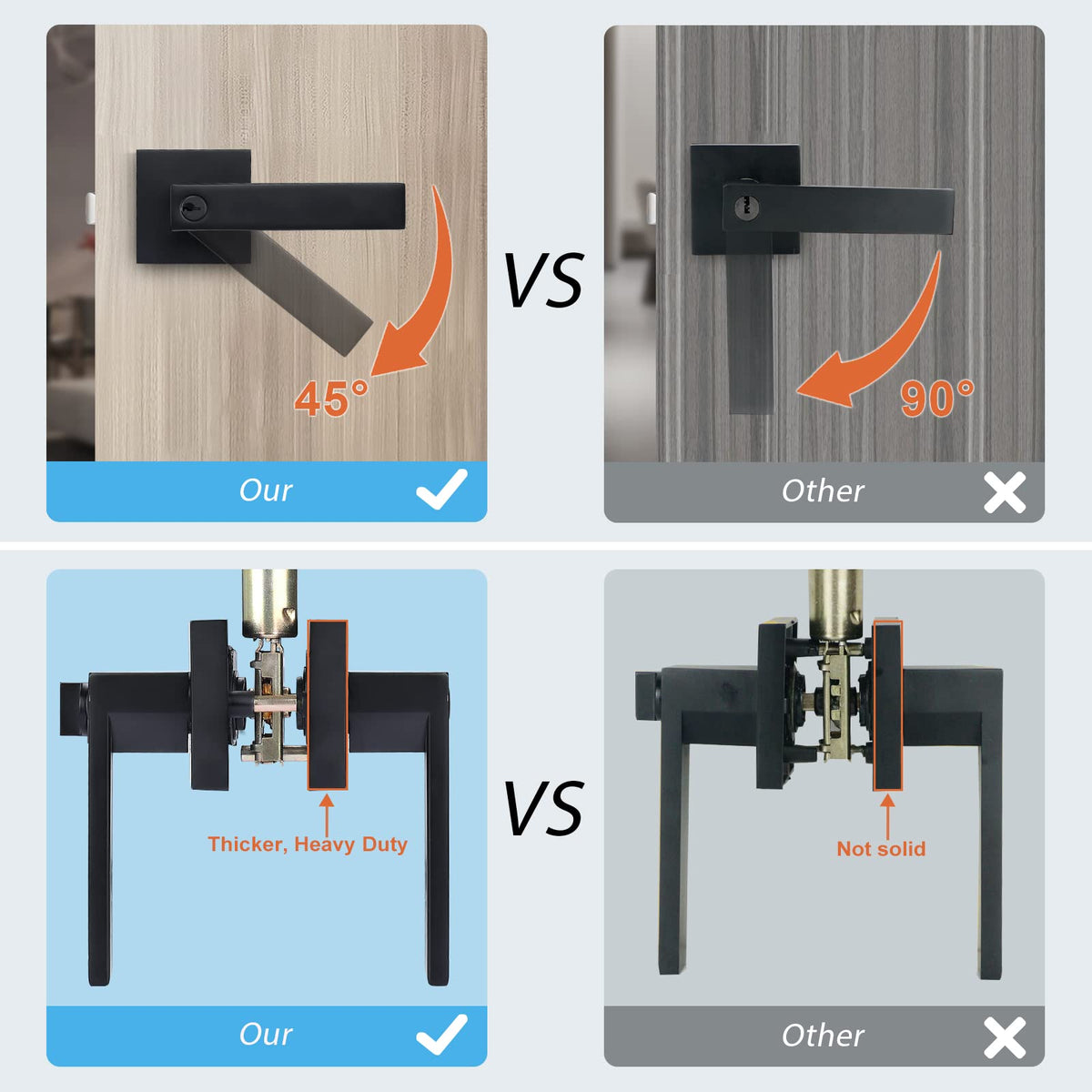 KNOBWELL reversible lever for left or right handed doors.