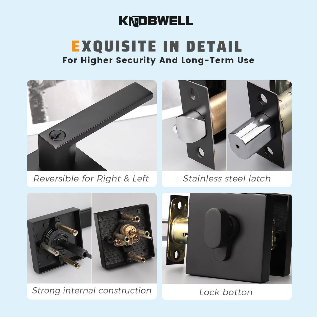 KNOBWELL secure entry latch shown for reliable daily use.