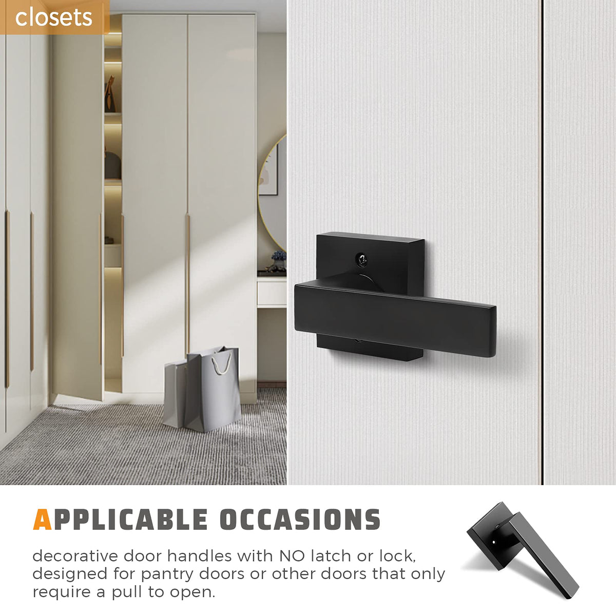 KNOBWELL universal-fit lever for doors 1-3-8 to 1-3-4 inches