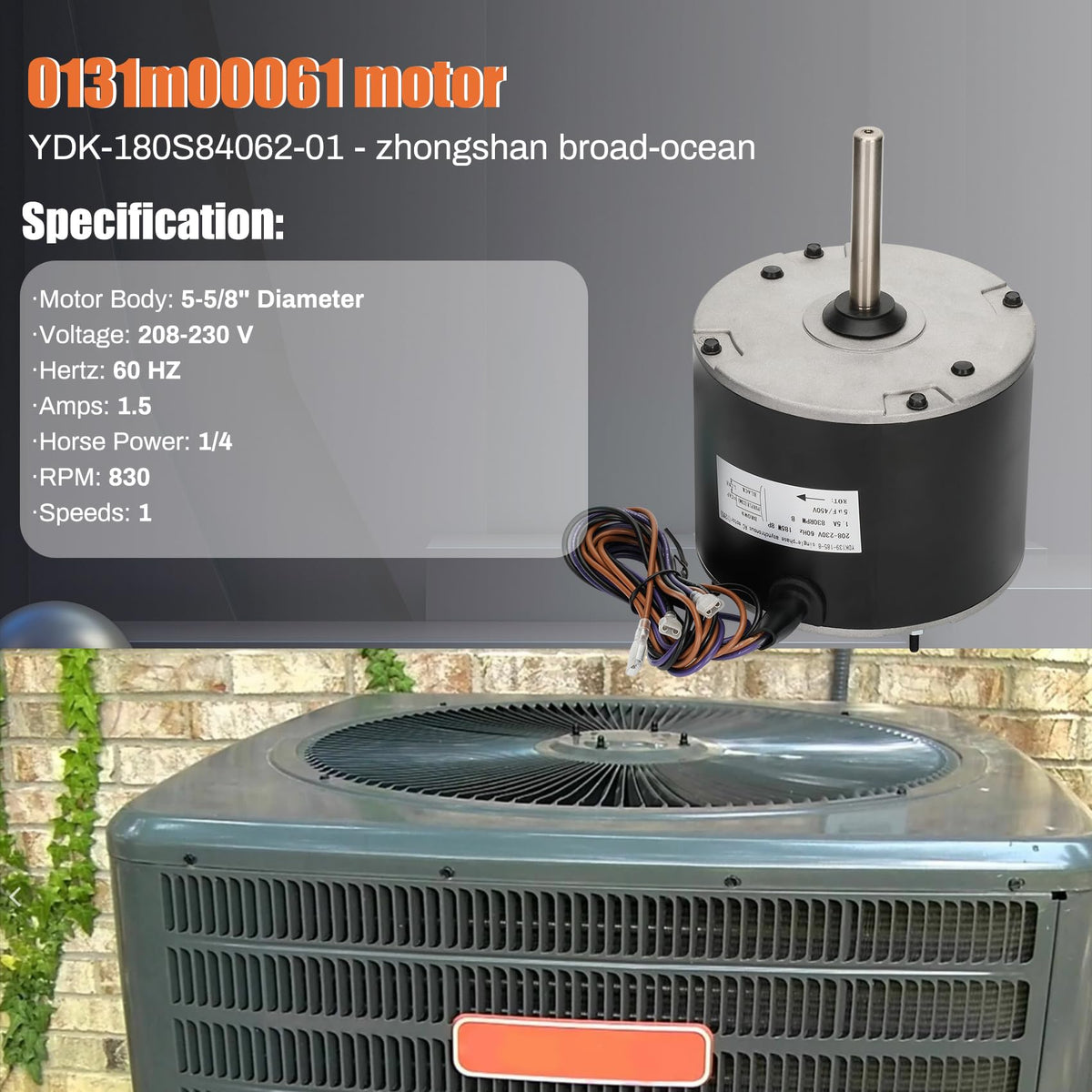 Knocokie 1-speed 830 RPM motor for steady airflow in cooling systems
