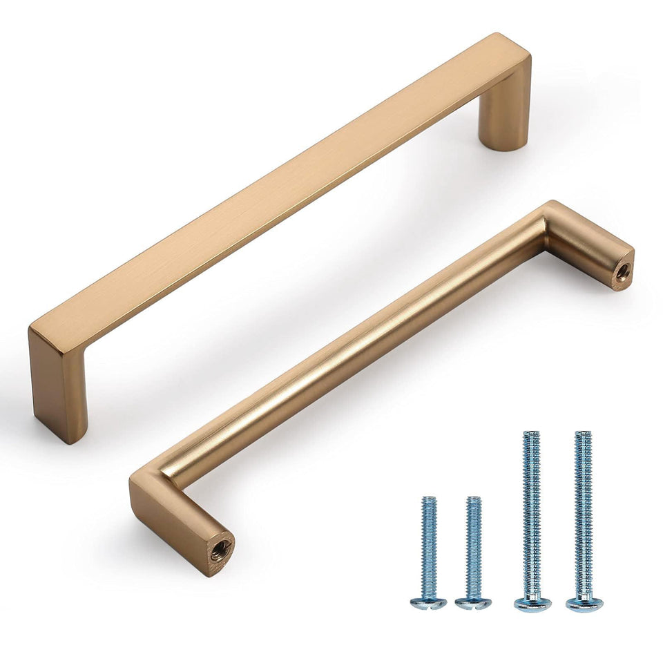 KNOKLOCK 10-pack cabinet pulls in champagne bronze for a refined update.