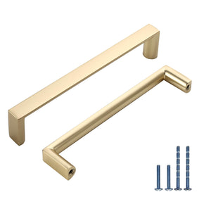 KNOKLOCK brushed gold cabinet handle close-up with refined zinc alloy finish and smooth grip