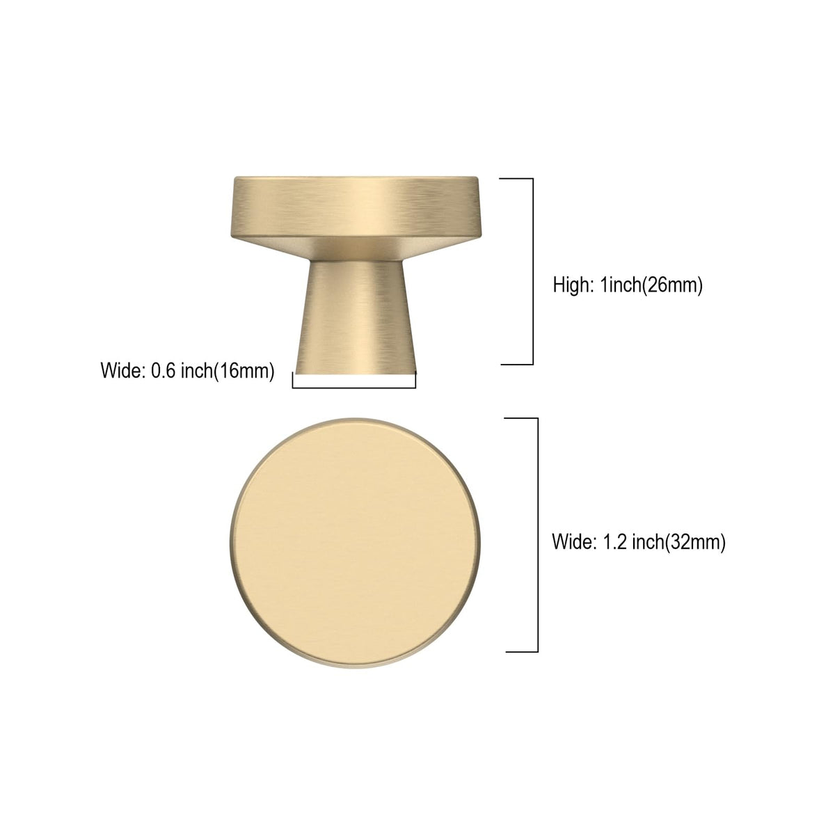 Close-up of KNOKLOCK brushed gold knob showing textured finish