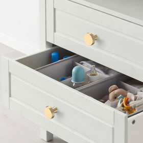 KNOKLOCK brushed gold round knob on dresser for stylish update