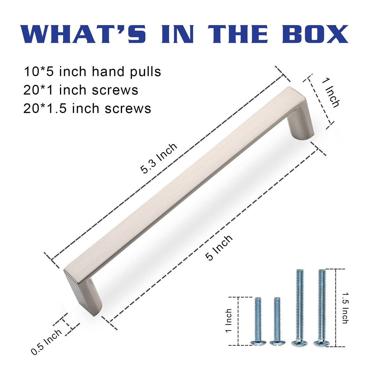 KNOKLOCK kitchen cabinet pull 5inch offers secure grip and cohesive brushed nickel finish.