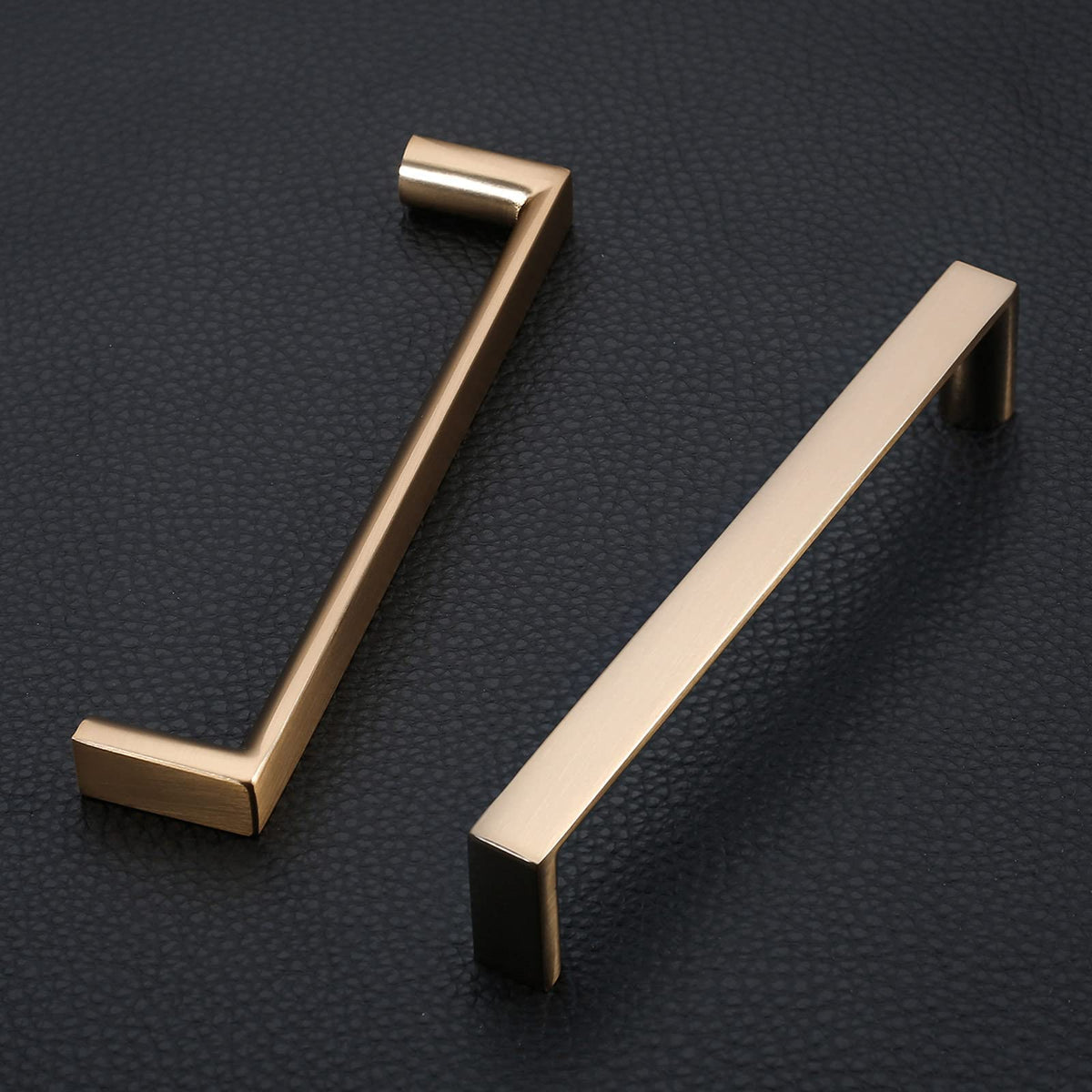 KNOKLOCK square champagne bronze hardware adds modern style to drawers.