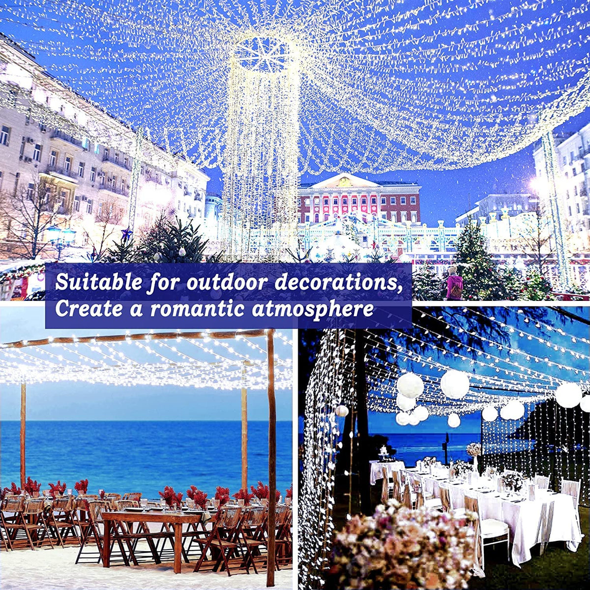 KNONEW versatile string lights for yards, trees, and balconies.