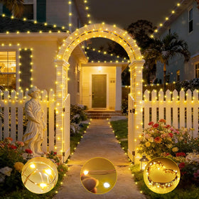 KNONEW warm-white backdrop lights for weddings create a soft ambiance.