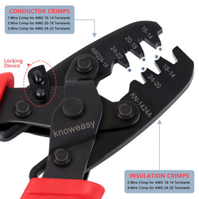 Knoweasy five-cavity-a-type-crimp crimper for open-barrel terminals.