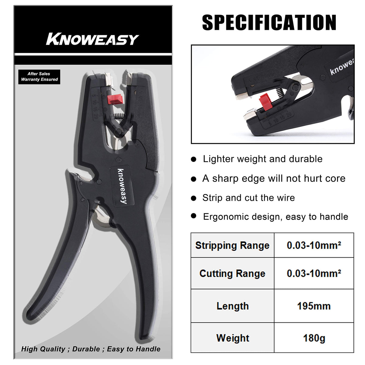 knoweasy D3 self-adjusting jaws enabling effortless stripping across wires