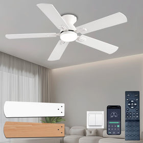 KNUN 52-inch ceiling fan with lights and quiet motor for bedrooms.