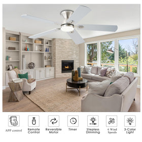 KNUN remote control view, fan and light operation at your fingertips.