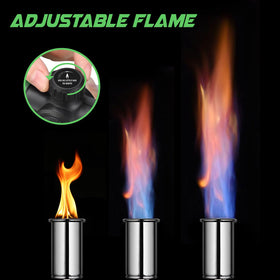 Koackl grill torch with igniter enables even creme brulee caramelization.