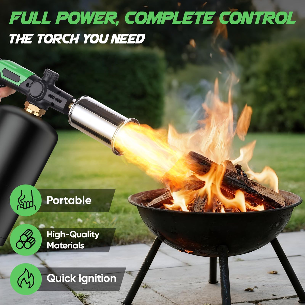 Koackl kitchen blow torch gun offering adjustable flame control for cooking.