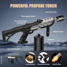 Koackl kitchen torch with flame control for precise browning