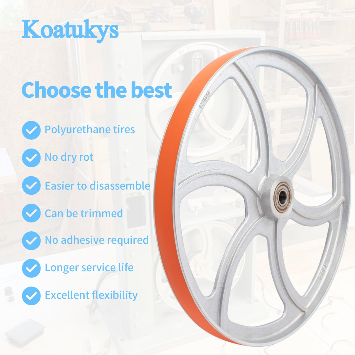 Koatukys band saw tire for Craftsman models ensures firm engagement and reliability.