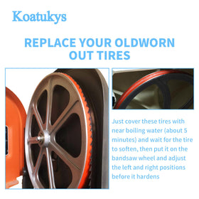 Koatukys band saw tire for Grizzly G1052 enhances traction and cutting efficiency.