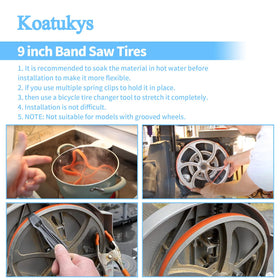 Koatukys tire installation guide shows quick softening for easy seating.
