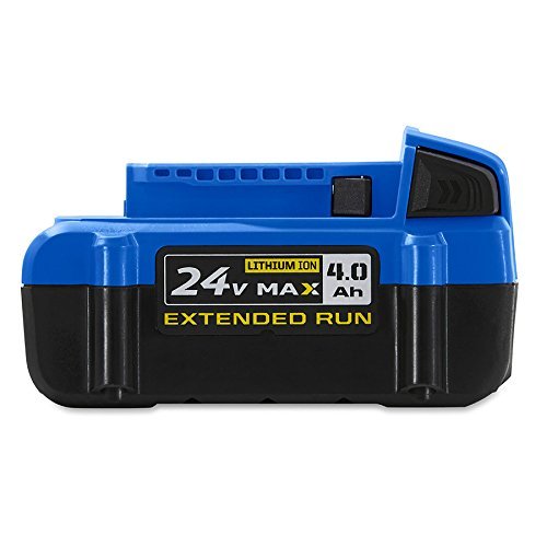 Kobalt 24V 4Ah battery with charge indicator for on-tool visibility and planning