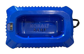 Kobalt 40V Gen 2 compact charger shown for space-saving storage on job sites.