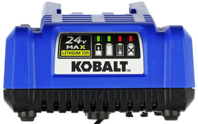 Kobalt 24V charger in use with Li-ion battery for quick top-ups