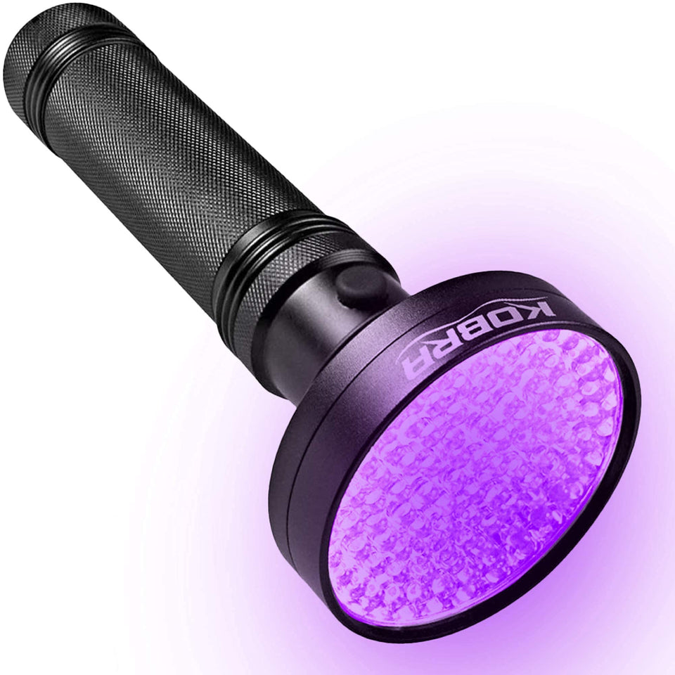 KOBRA UV flashlight front view, compact design for home use