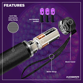 KOBRA UV flashlight waterproof and shockproof for tough jobs