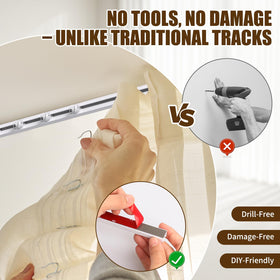 KOBRICH included hooks and clips for quick curtain attachment.