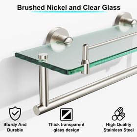KOCOK brushed-nickel finish complements existing bathroom fixtures.